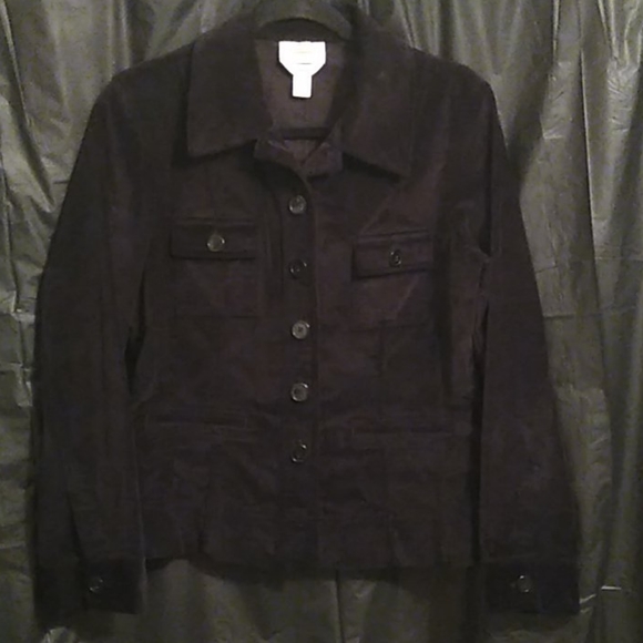 Talbots Jackets & Blazers - Talbots vintage black velour button up  jacket w/ pockets